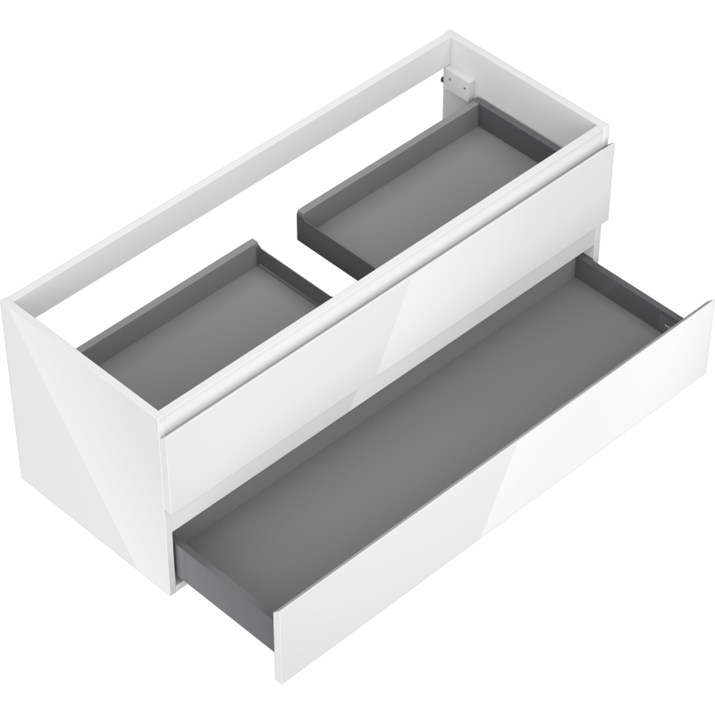 Mexen Orio 120 cm Under-Sink Bathroom Cabinet, 2 Drawers, White Gloss - 91A10-12047-2-BFF00