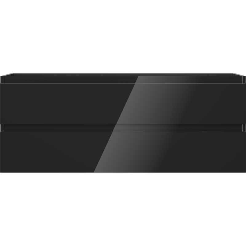 Mexen Orio bathroom cabinet for under sink, 120 cm, 2 drawers, black gloss - 91A10-12047-2-BFF70