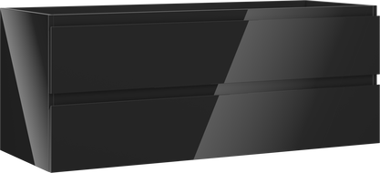 Mexen Orio bathroom cabinet for under sink, 120 cm, 2 drawers, black gloss - 91A10-12047-2-BFF70