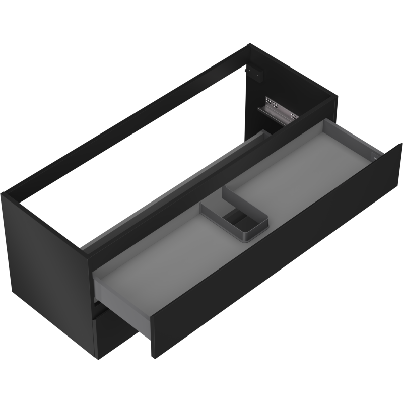 Mexen Orio bathroom cabinet for washbasin 120 cm, 2 drawers, black matt - 91A10-12047-2-BFF71