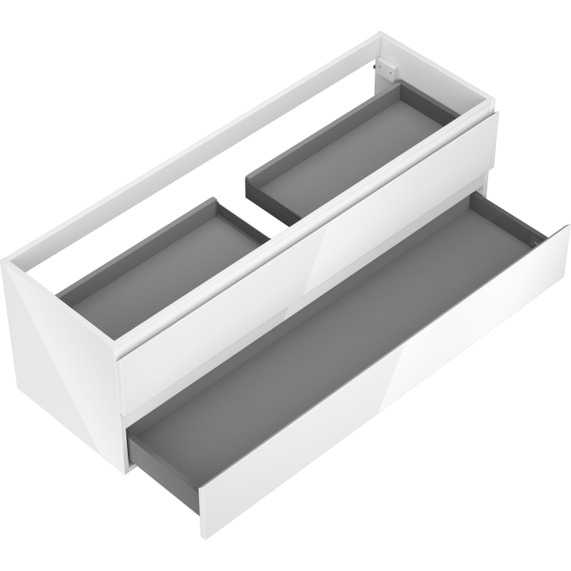 Mexen Orio 140 cm bathroom cabinet under-sink, 2 drawers, white gloss - 91A10-14047-2-BFF00