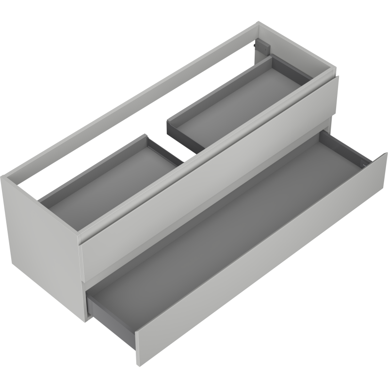 Mexen Orio 140 cm Under-Sink Bathroom Cabinet, 2 Drawers, Matte Grey - 91A10-14047-2-BFF62