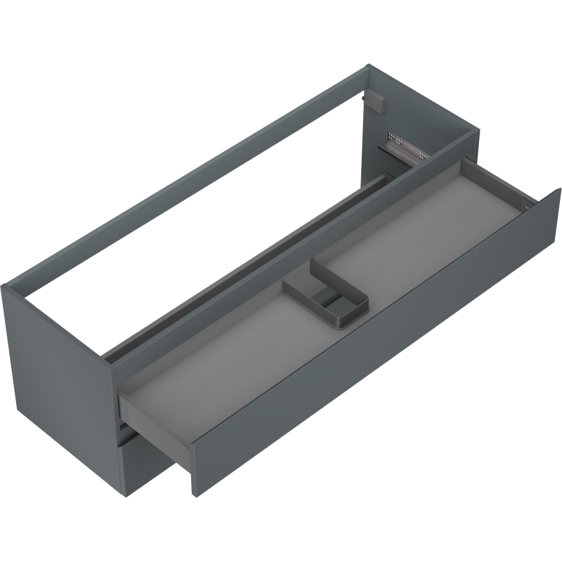 Mexen Orio bathroom cabinet for sink 140 cm, 2 drawers, matte graphite - 91A10-14047-2-BFF66