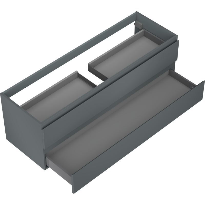 Mexen Orio bathroom cabinet for sink 140 cm, 2 drawers, matte graphite - 91A10-14047-2-BFF66