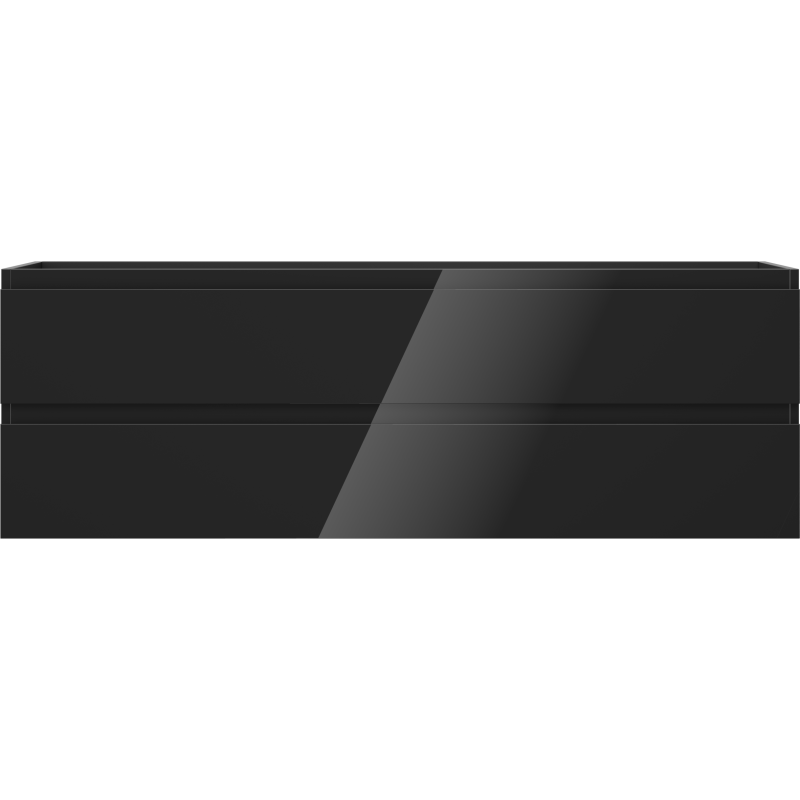Mexen Orio 140 cm bathroom cabinet, 2 drawers, black gloss - 91A10-14047-2-BFF70