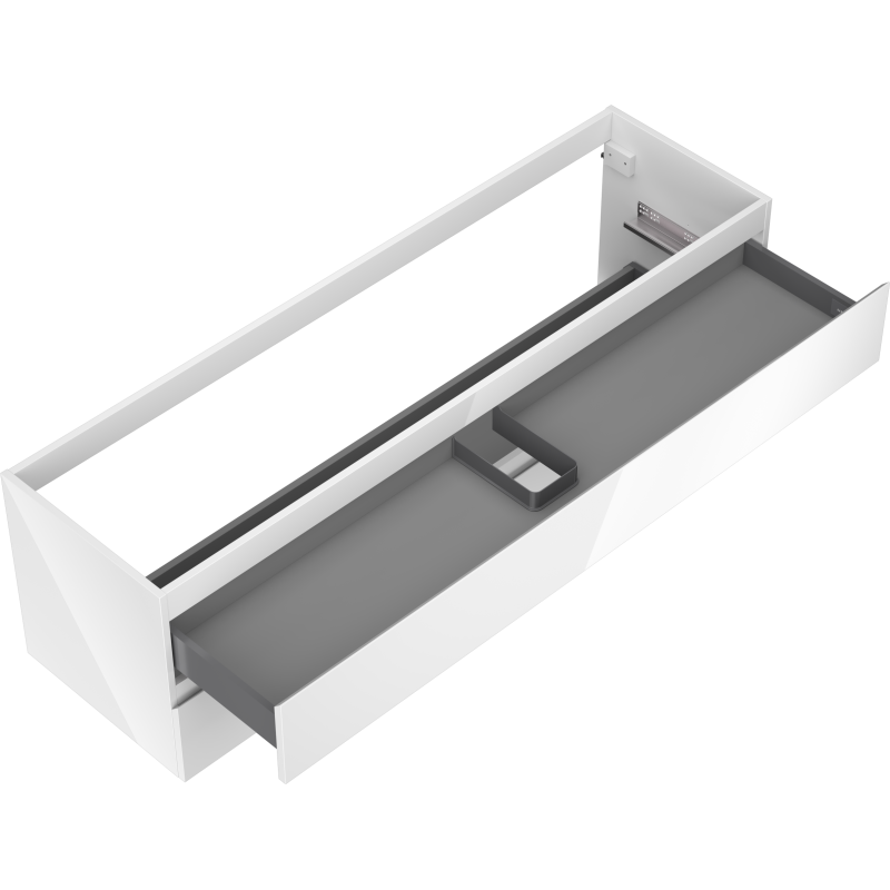 Mexen Orio 160 cm Bathroom Cabinet for Washbasin, 2 Drawers, White Gloss - 91A10-16047-2-BFF00