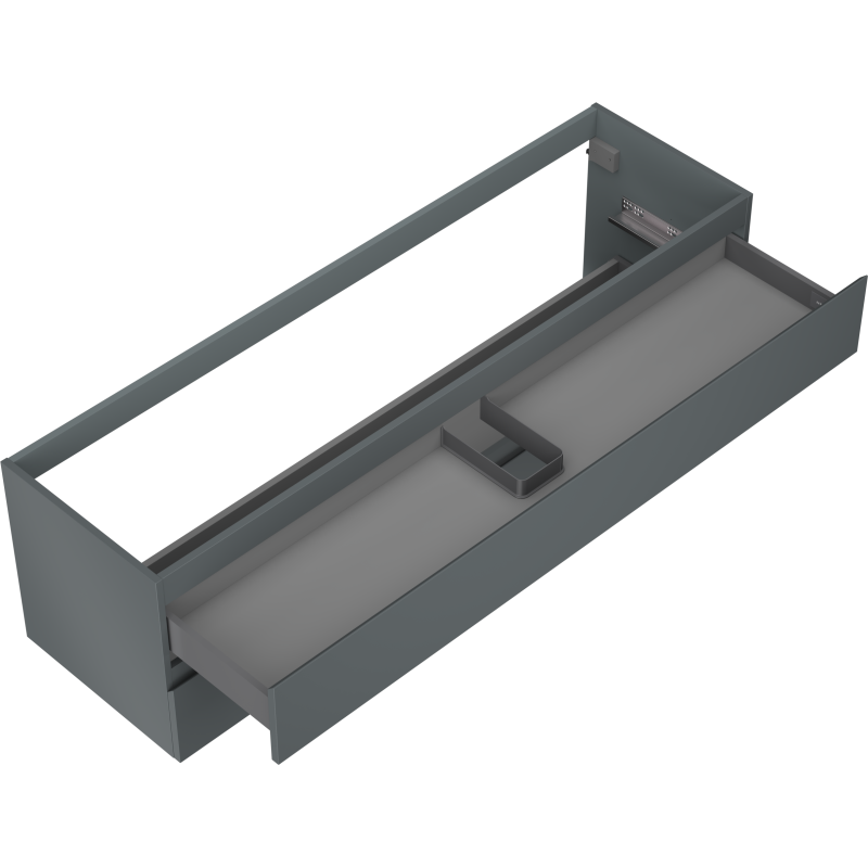 Mexen Orio 160 cm bathroom cabinet, 2 drawers, matte graphite - 91A10-16047-2-BFF66