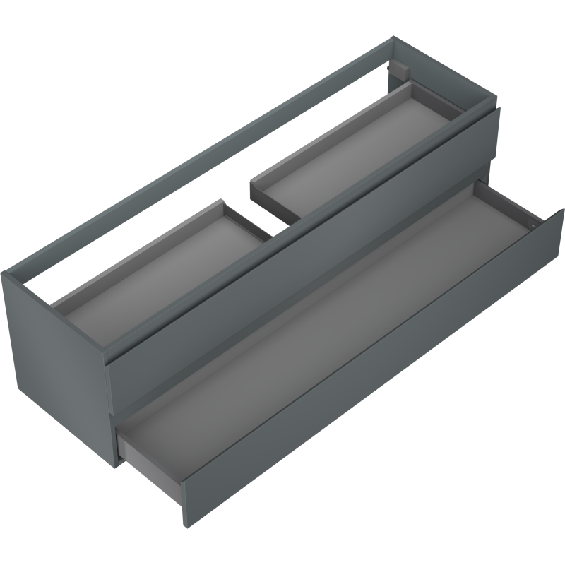 Mexen Orio 160 cm bathroom cabinet, 2 drawers, matte graphite - 91A10-16047-2-BFF66