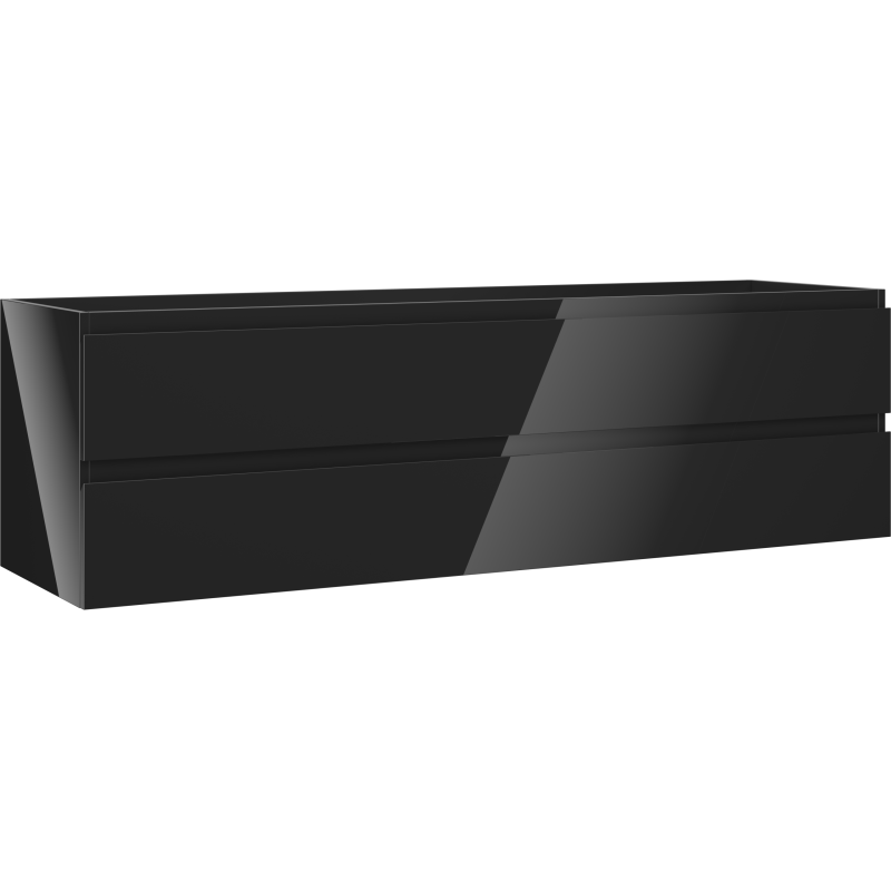 Mexen Orio bathroom cabinet for washbasin 160 cm, 2 drawers, black gloss - 91A10-16047-2-BFF70