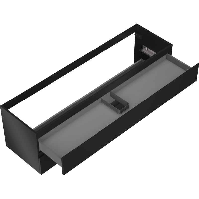 Mexen Orio bathroom cabinet for under-washbasin 160 cm, 2 drawers, black matte - 91A10-16047-2-BFF71