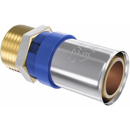 Mexen PEX-P crimp fitting, PEX press reduction 16 x 3/4 M - W97123-1634M-00
