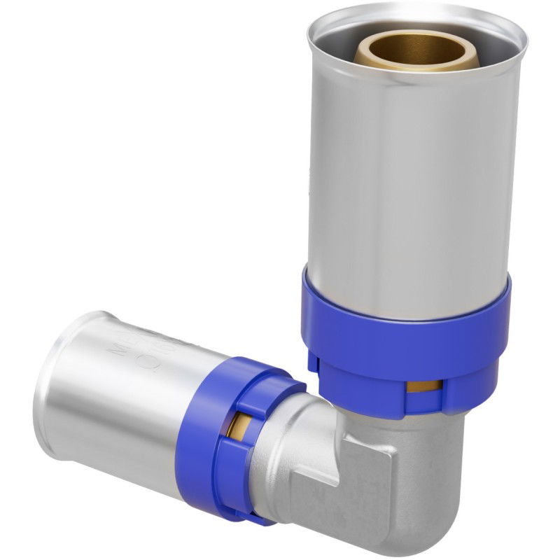 Mexen PEX-P reducing elbow compression fitting, crimped PEX 25 x 20 - W97125-2520-00