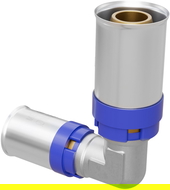 Mexen PEX-P reducing elbow compression fitting, crimped PEX 25 x 20 - W97125-2520-00