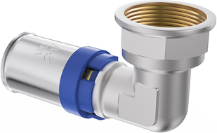 Mexen PEX-P Press Fitting Elbow, Crimped PEX 32 x 1 FT - W97126-3210F-00