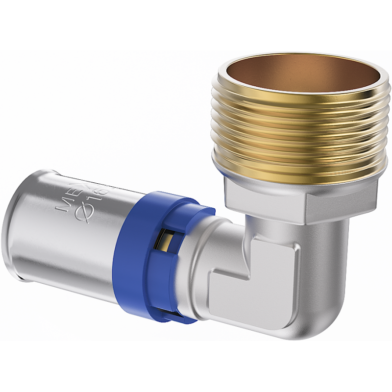 Mexen PEX-P press-fit elbow, pressed PEX 16 x 3/4 M - W97127-1634M-00