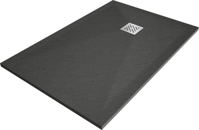 Mexen Stone+ rectangular composite shower tray 140 x 70 cm, Anthracite - 44717014