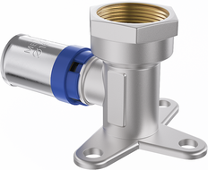 Mexen PEX-P wall-mounted compression elbow with lug, PEX 16 x 1/2 IT press-fitted - W97128-1612F-00