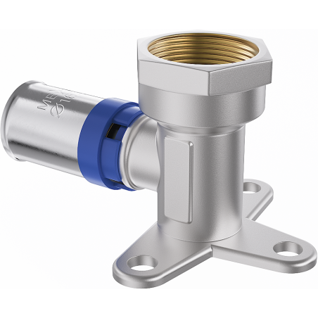Mexen PEX-P wall-mounted compression elbow with bracket, crimped PEX 20 x 1/2 FF - W97128-2012F-00