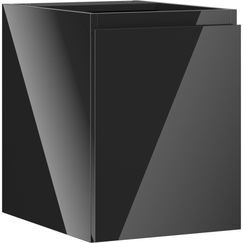 Mexen Orio 35 cm bathroom vanity unit, 1 door, glossy black - 91A11-03547-1-BF70