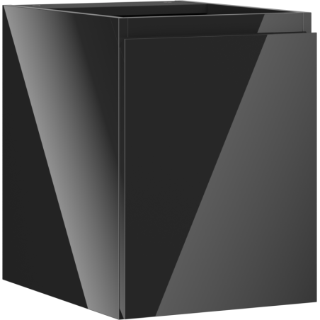 Mexen Orio 35 cm bathroom vanity unit, 1 door, glossy black - 91A11-03547-1-BF70