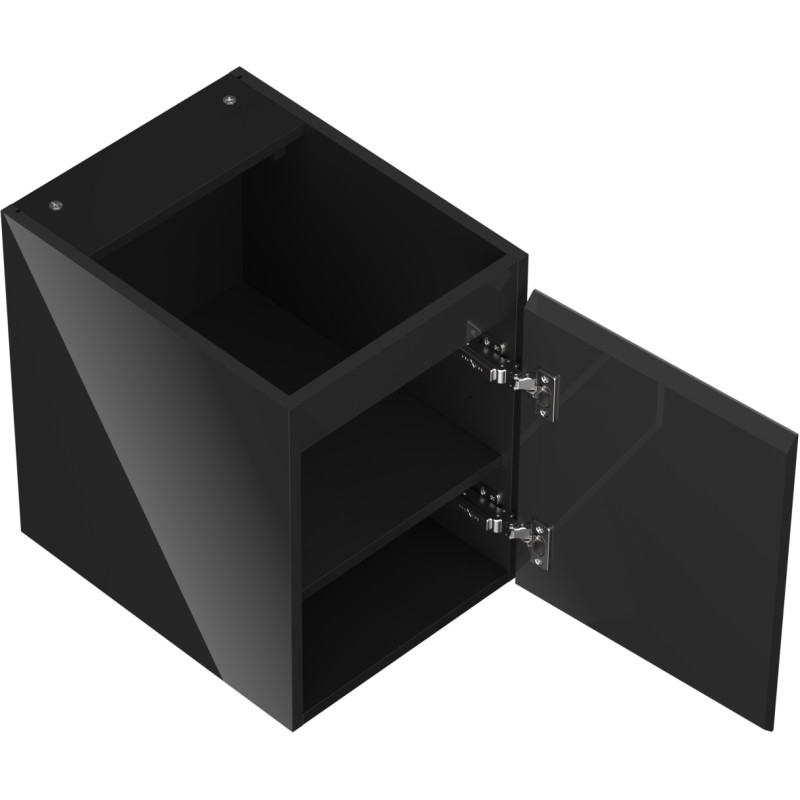 Mexen Orio 35 cm bathroom vanity unit, 1 door, glossy black - 91A11-03547-1-BF70