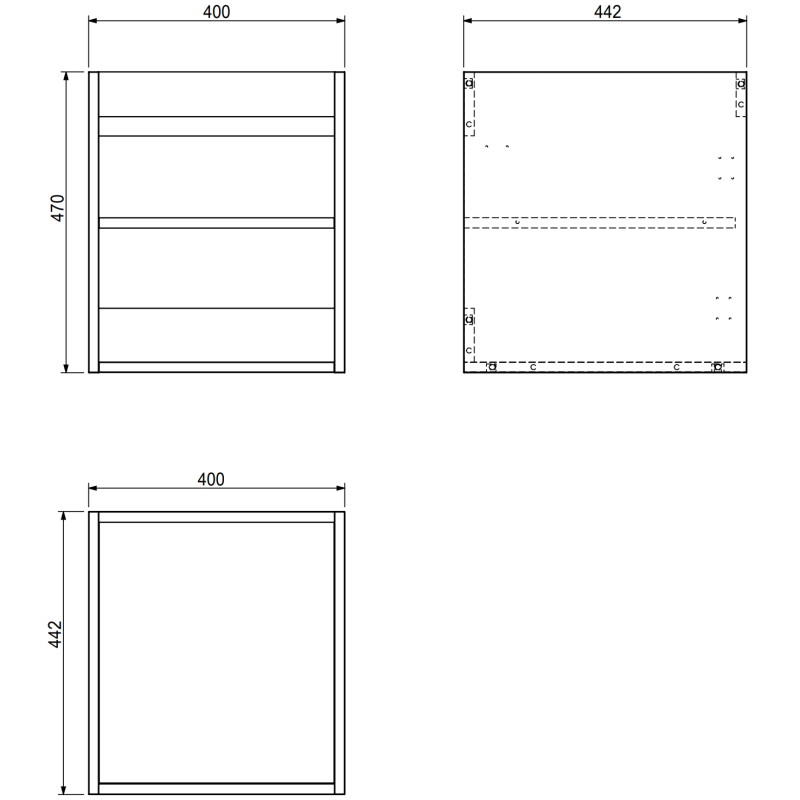 Mexen Orio 40 cm under-sink bathroom cabinet, 1 door, matte graphite - 91A11-04047-1-BF66