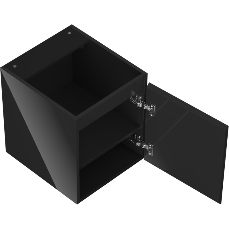 Mexen Orio 40 cm bathroom vanity cabinet, 1 door, high-gloss black - 91A11-04047-1-BF70