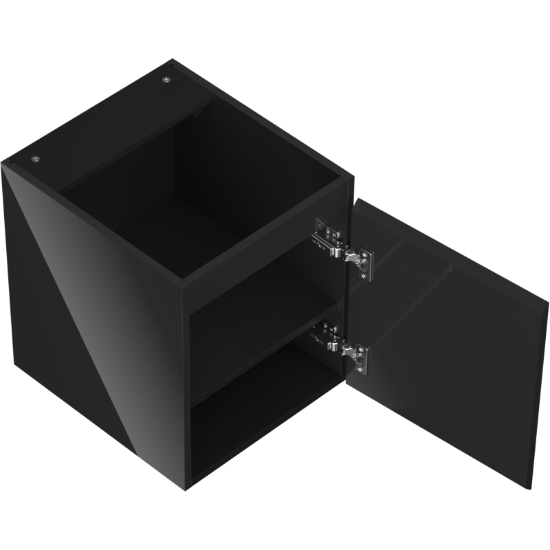 Mexen Orio 40 cm Bathroom Vanity Unit, 1 Door, Black Gloss - 91A11-04047-1-BF70