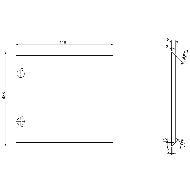 Mexen Orio bathroom cabinet under-sink 45 cm, 1 door, black gloss - 91A11-04547-1-BF70