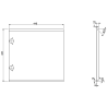 Mexen Orio bathroom cabinet under sink 45 cm, 1 door, black gloss - 91A11-04547-1-BF70