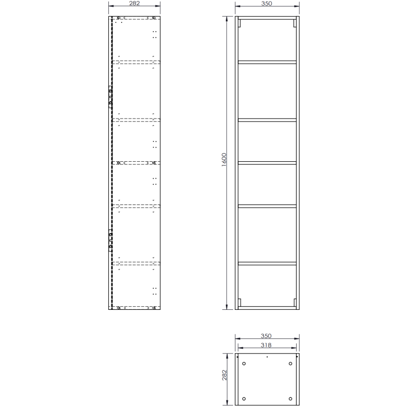 Mexen Orio 35 cm Bathroom Column, 2 Doors, White Gloss - 91A11-03016-2-BF00