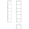 Mexen Orio bathroom column 35 cm, 2 doors, white gloss - 91A11-03016-2-BF00