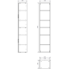 Mexen Orio Bathroom Column 35 cm, 2 Doors, Matte Gray - 91A11-03016-2-BF62