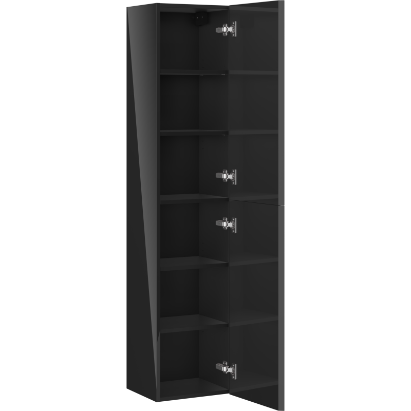 Mexen Orio bathroom column 35 cm, 2 doors, black gloss - 91A11-03016-2-BF70