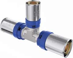 Mexen PEX-P reduction press fitting tee, crimped PEX 20 x 16 x 16 - W97131-201616-00