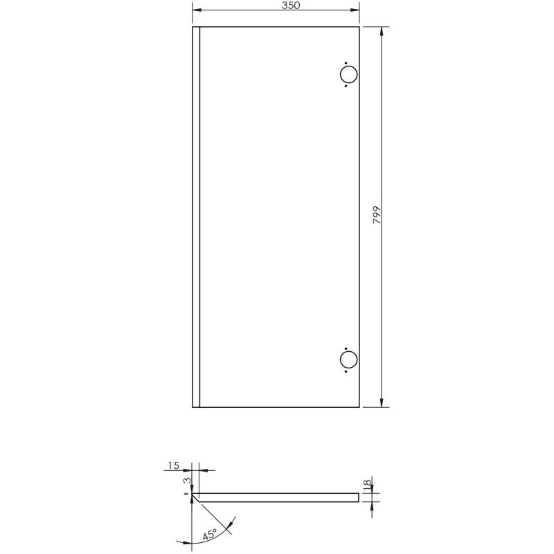 Mexen Orio bathroom column 35 cm, 2 doors, black matt - 91A11-03016-2-BF71