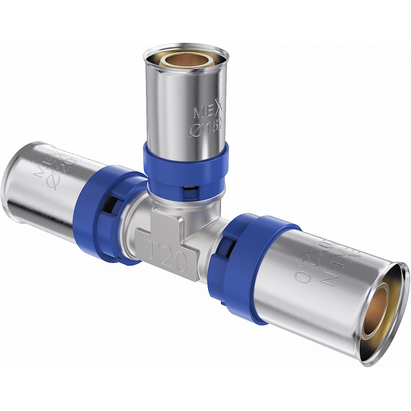 Mexen PEX-P reducing compression tee, press-mounted PEX 25 x 20 x 25 - W97131-252025-00