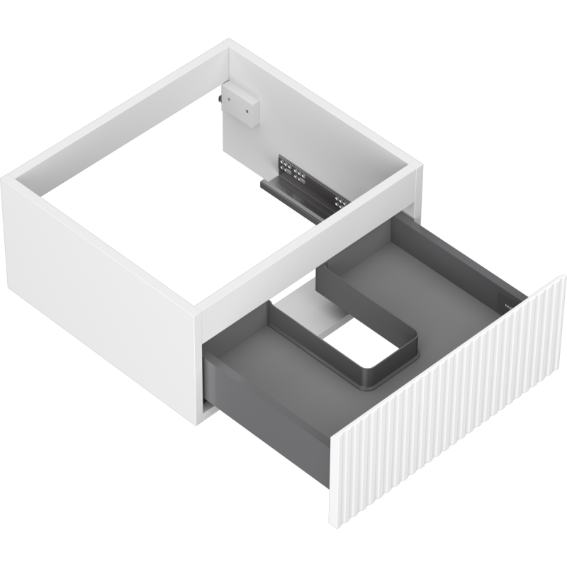 Mexen Rivel bathroom cabinet under-sink 50 cm, 1 drawer, grooved, matte white- 91A20-05023-1-BF01