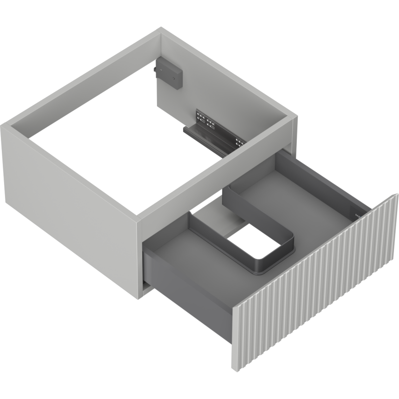 Mexen Rivel bathroom cabinet under sink 50 cm, 1 drawer, fluted, grey matte - 91A20-05023-1-BF62