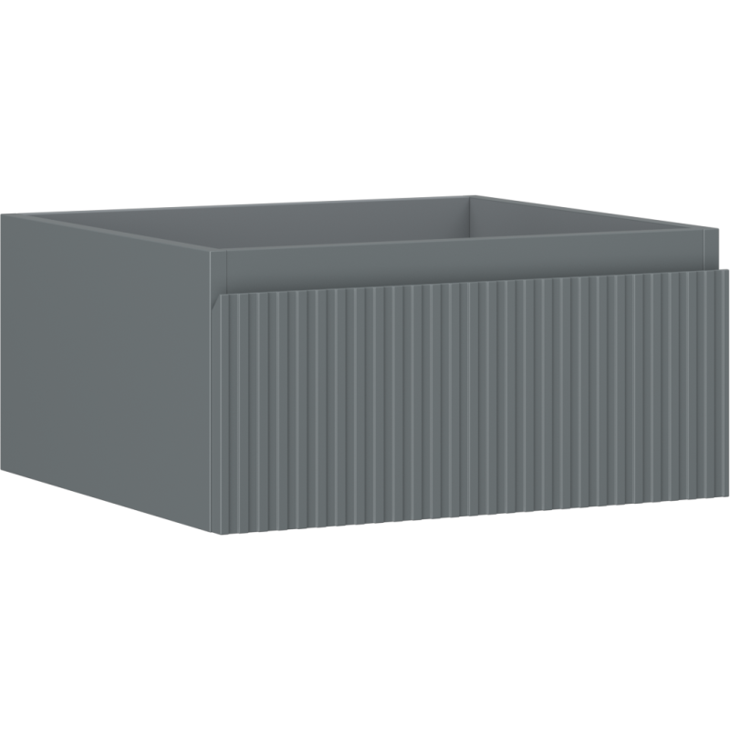Mexen Rivel bathroom cabinet under washbasin 50 cm, 1 drawer, grooved, matte graphite - 91A20-05023-1-BF66