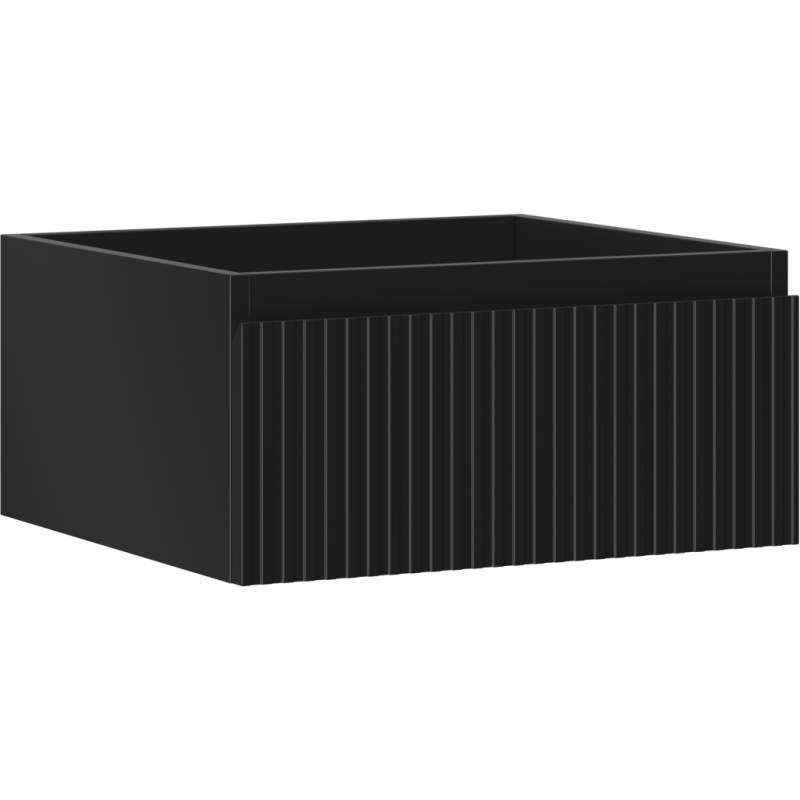 Mexen Rivel bathroom vanity cabinet 50 cm, 1 drawer, fluted, matte black - 91A20-05023-1-BF71