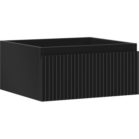 Mexen Rivel bathroom vanity cabinet 50 cm, 1 drawer, fluted, matte black - 91A20-05023-1-BF71