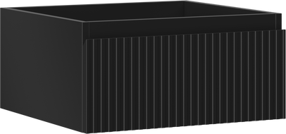 Mexen Rivel bathroom vanity cabinet 50 cm, 1 drawer, fluted, matte black - 91A20-05023-1-BF71