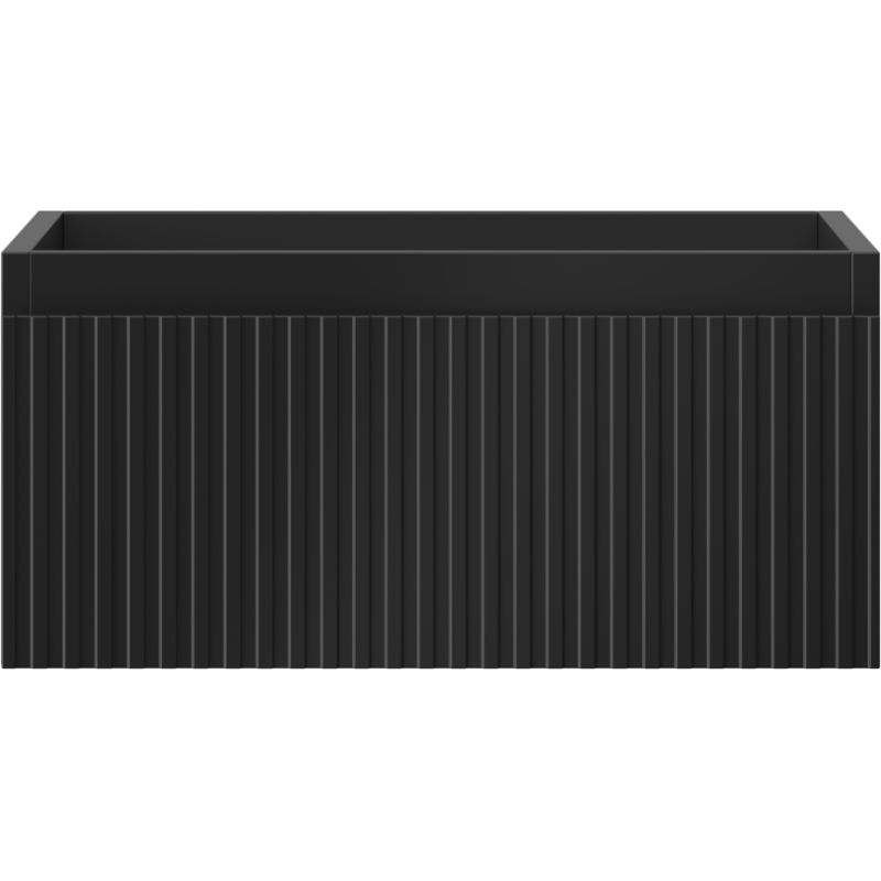 Mexen Rivel 50 cm Bathroom Cabinet, 1 Drawer, Fluted, Black Matte - 91A20-05023-1-BF71