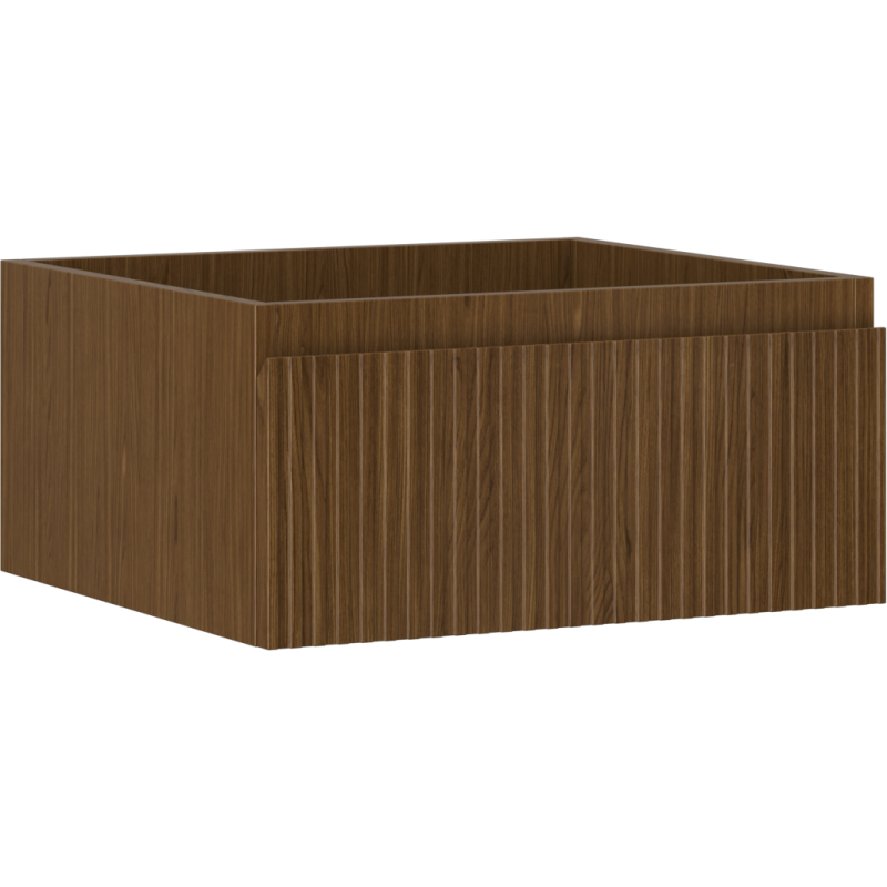 Mexen Rivel bathroom cabinet for sink, 50 cm, 1 drawer, grooved, walnut - 91A20-05023-1-BF86