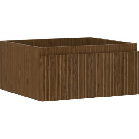 Mexen Rivel bathroom cabinet for sink, 50 cm, 1 drawer, grooved, walnut - 91A20-05023-1-BF86