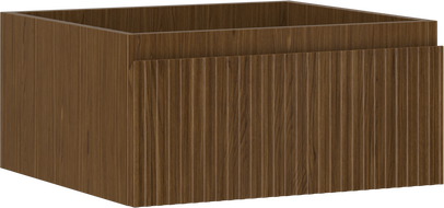 Mexen Rivel bathroom cabinet for sink, 50 cm, 1 drawer, grooved, walnut - 91A20-05023-1-BF86