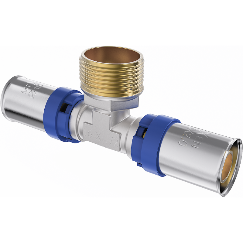 Mexen PEX-P compression tee, press-fit PEX 16 x 1/2" male thread x 16 - W97133-1612M16-00