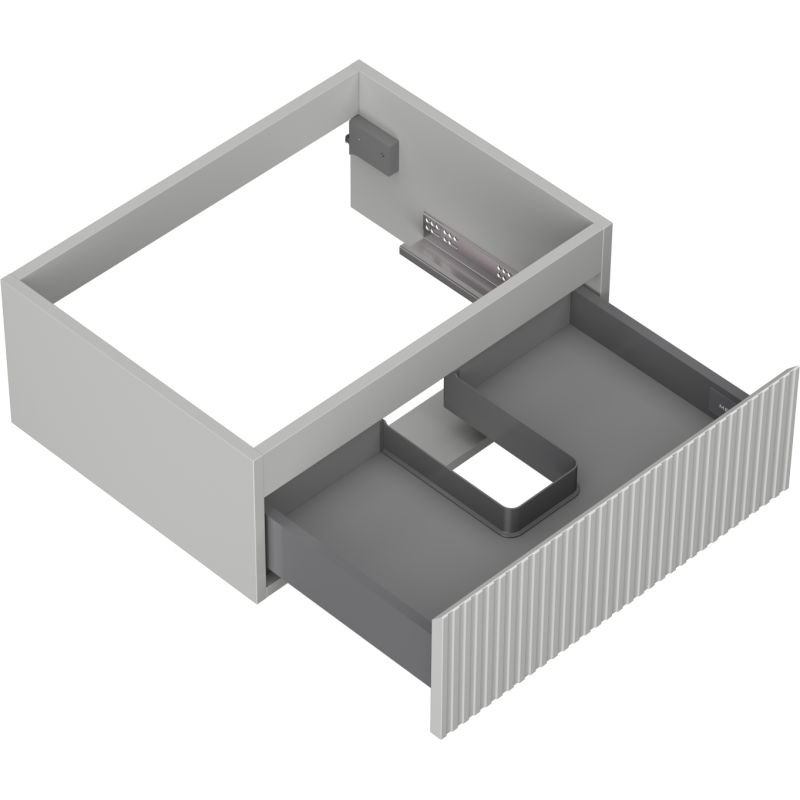 Mexen Rivel 60 cm Bathroom Cabinet, 1 Drawer, Grooved, Grey Matte - 91A20-06023-1-BF62