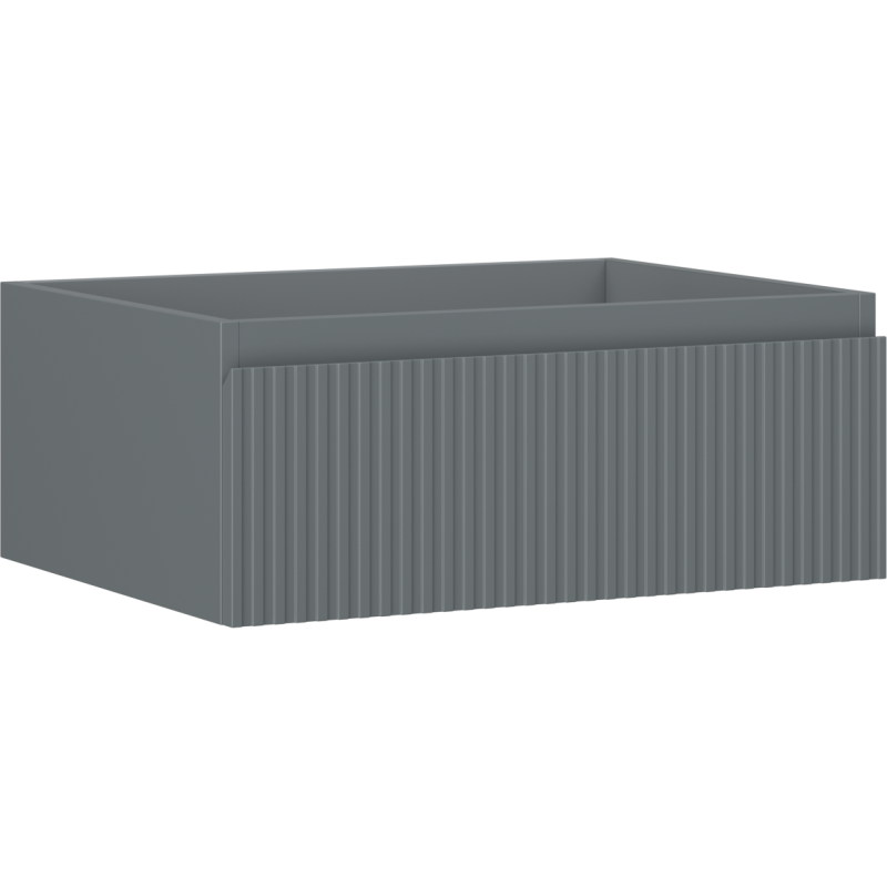 Mexen Rivel bathroom cabinet under sink 60 cm, 1 drawer, fluted, matte graphite - 91A20-06023-1-BF66